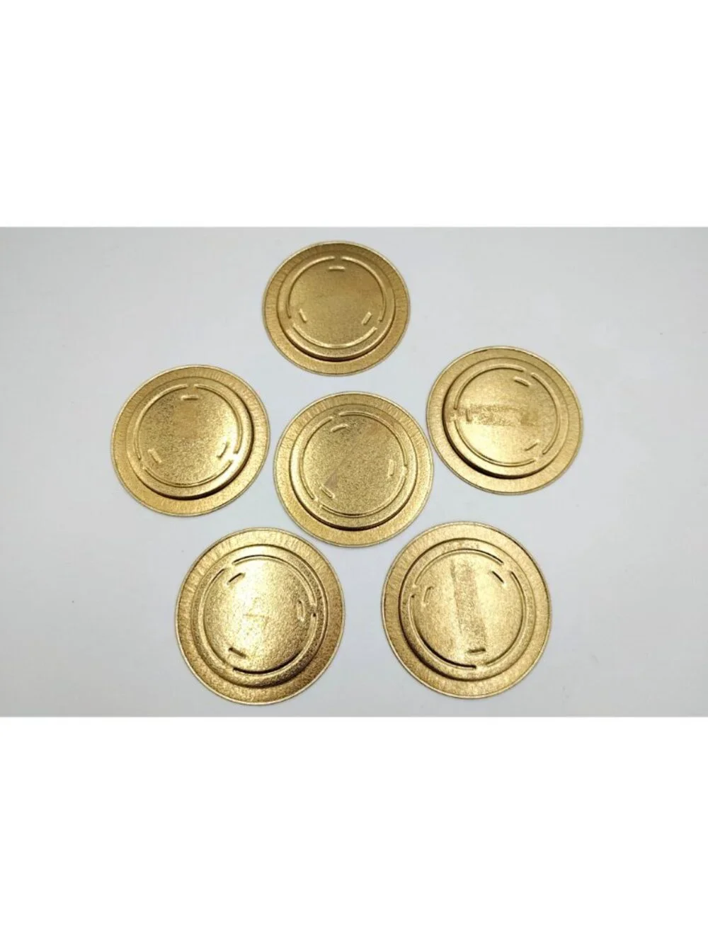 Hawaii Souvenir Metal Coaster Set 6 Vintage Gold Black Orchid Island Map 3.5